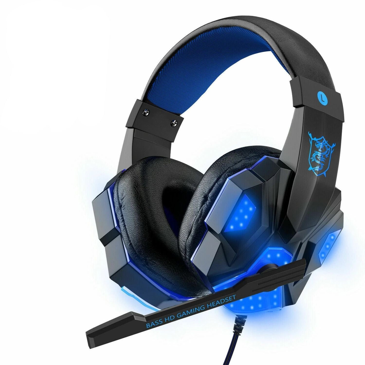 3.5mm Gaming Headset with Mic LED Stereo Bass Headphones for PC PS4 Xbox One