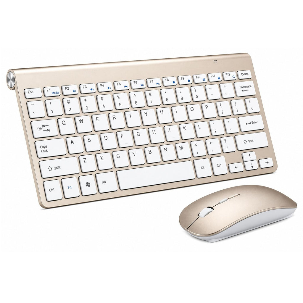 Mini Wireless Keyboard and Mouse Set 2.4G Waterproof for Mac Apple PC