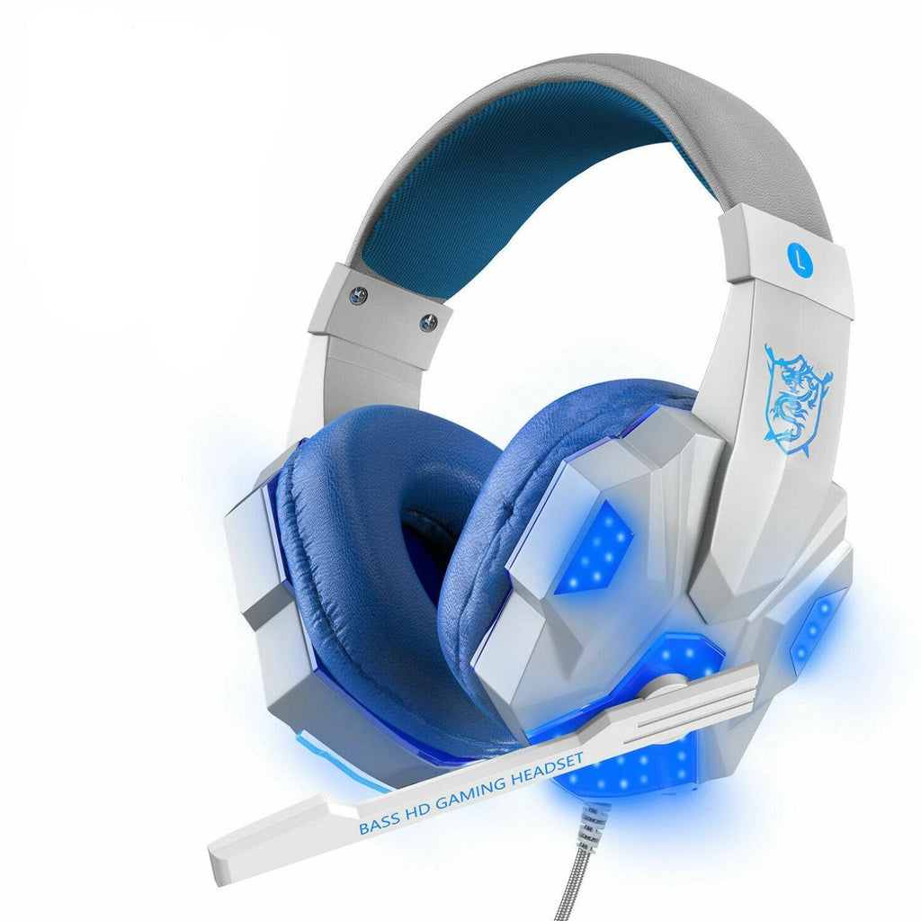 3.5mm Gaming Headset with Mic LED Stereo Bass Headphones for PC PS4 Xbox One