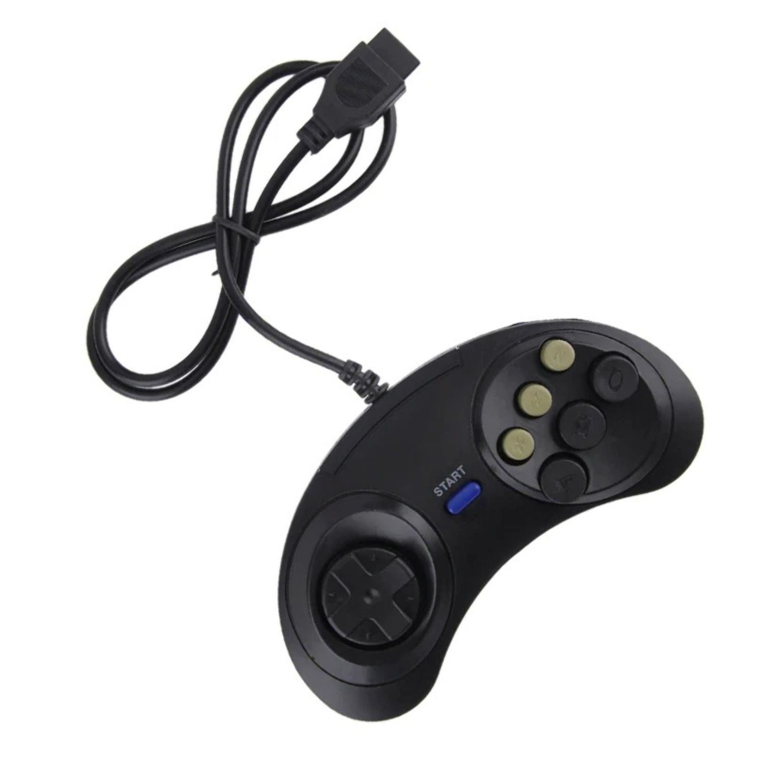 6 Button Controller for SEGA Genesis Classic Wired Gamepad Black Pack of 2