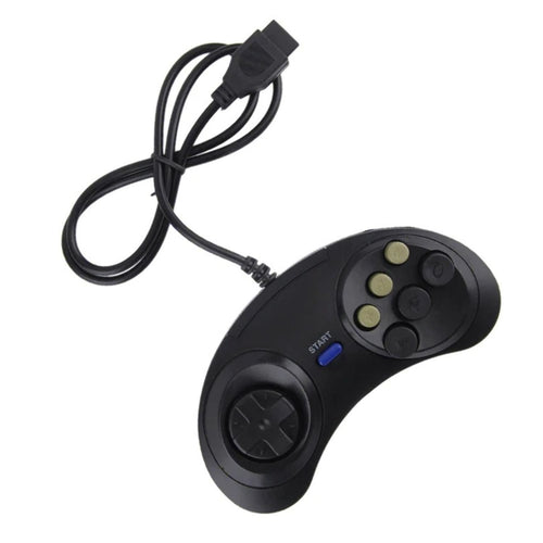6 Button Controller for SEGA Genesis Classic Wired Gamepad Black Pack of 2