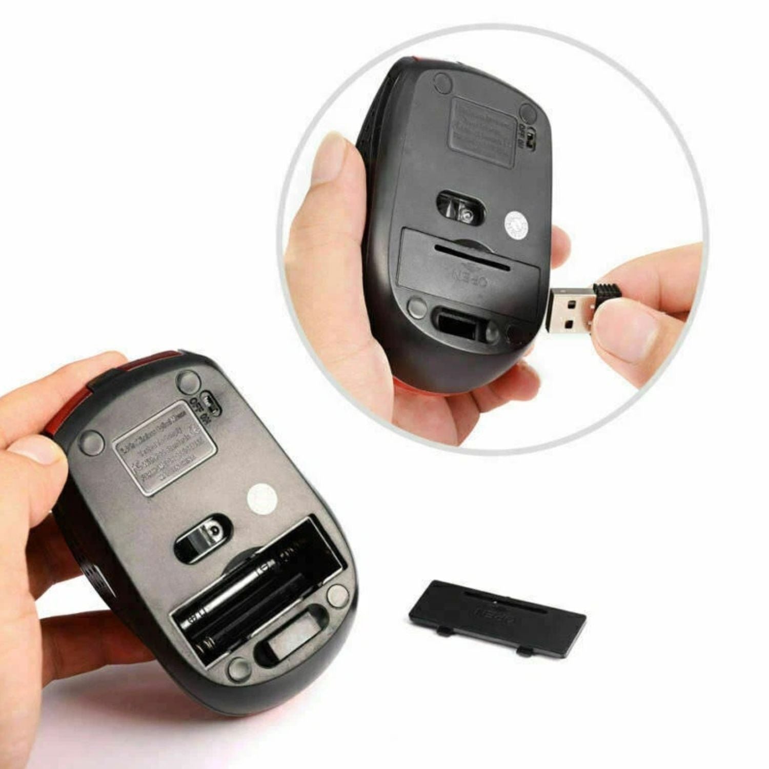 2.4GHz Wireless Optical Mouse with USB Receiver for PC Laptop Adjustable DPI