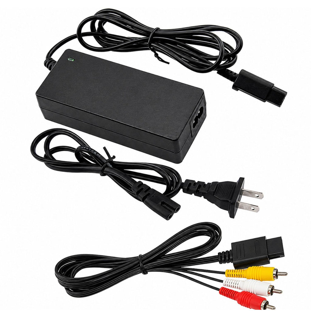 AC Adapter Power Supply with AV Cable Cord for Nintendo GameCube GC Console