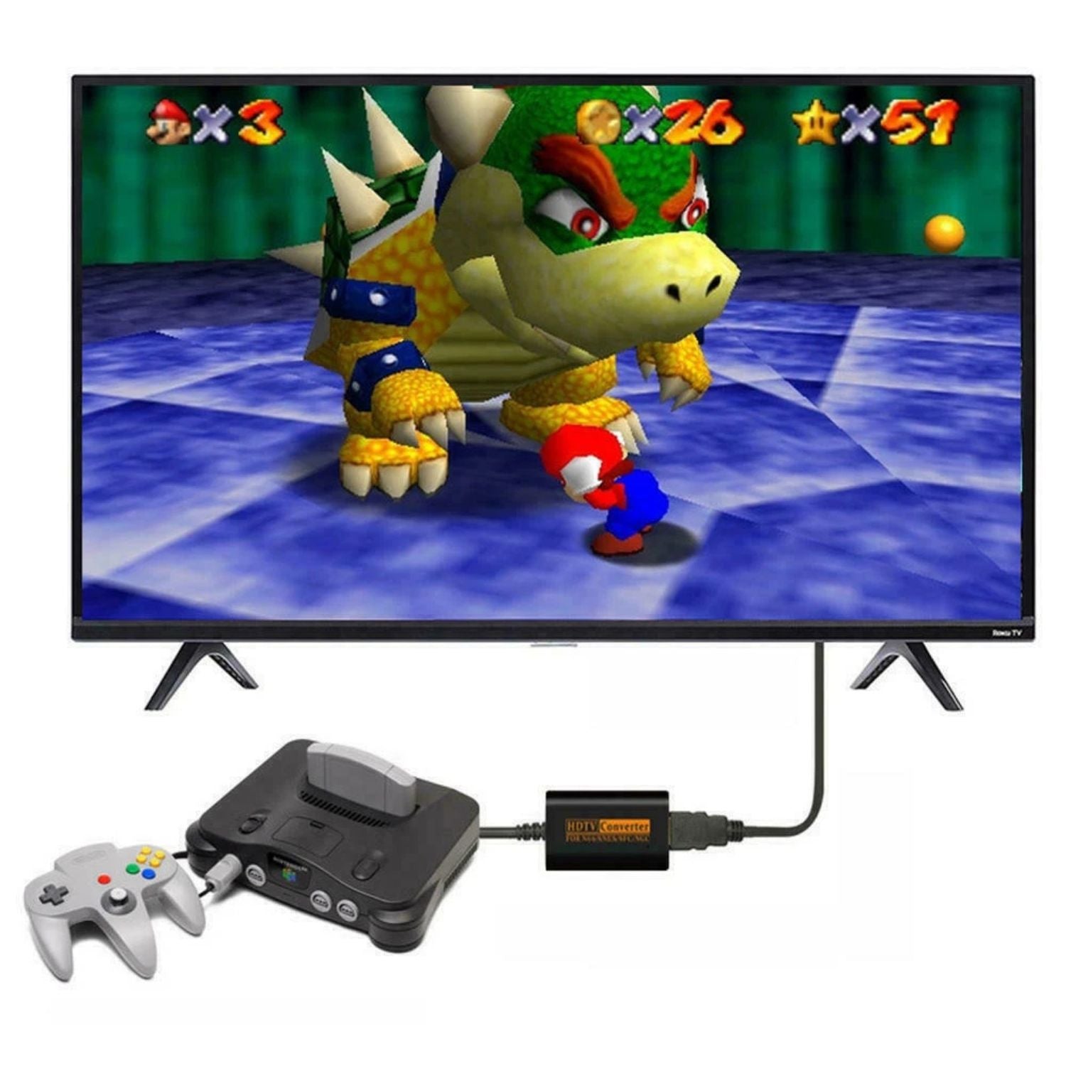 N64 to HDMI Converter Adapter HD Link Cable for GameCube SNES Nintendo