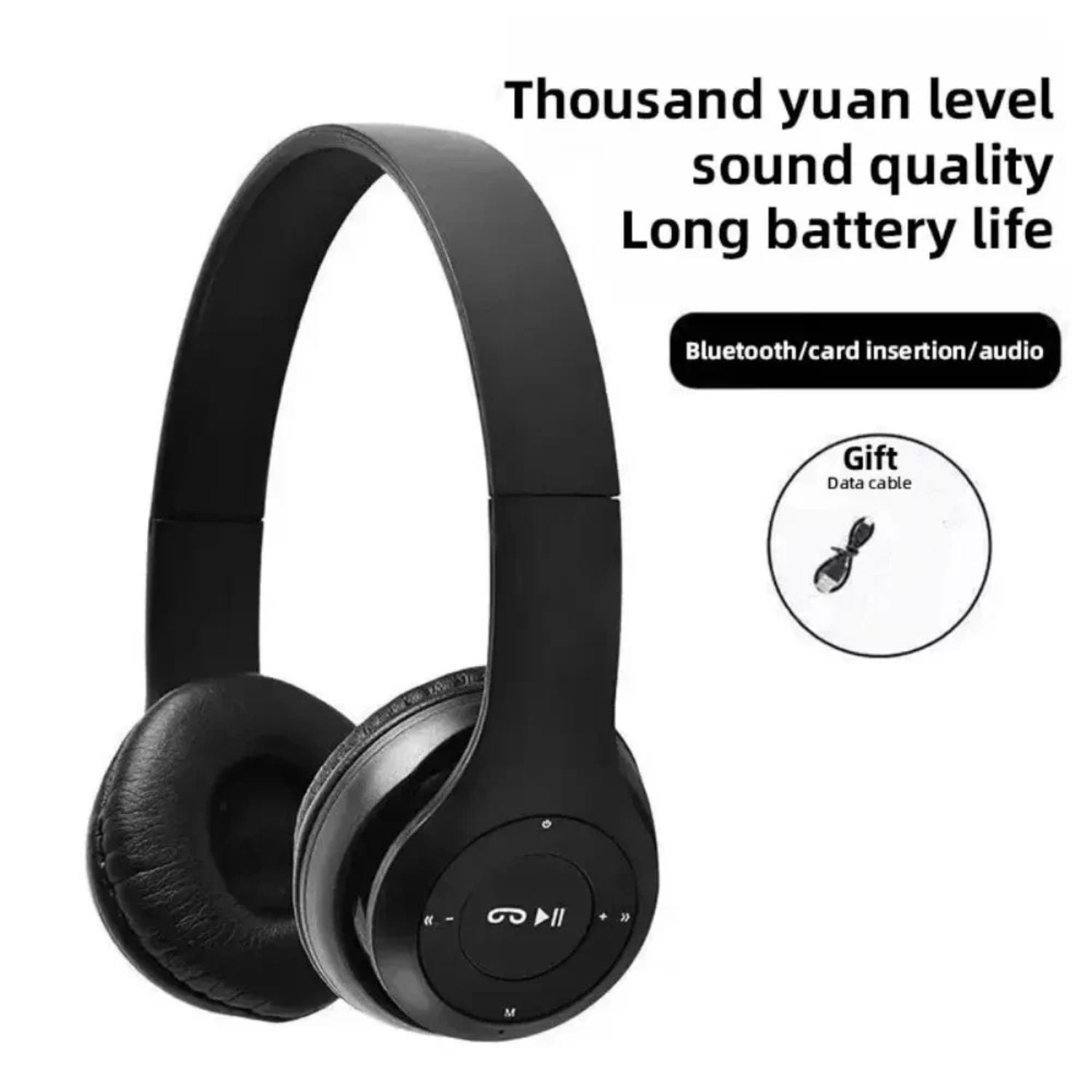 Wireless Bluetooth 5.0 Over-Ear Headphones with FM Radio and Mic