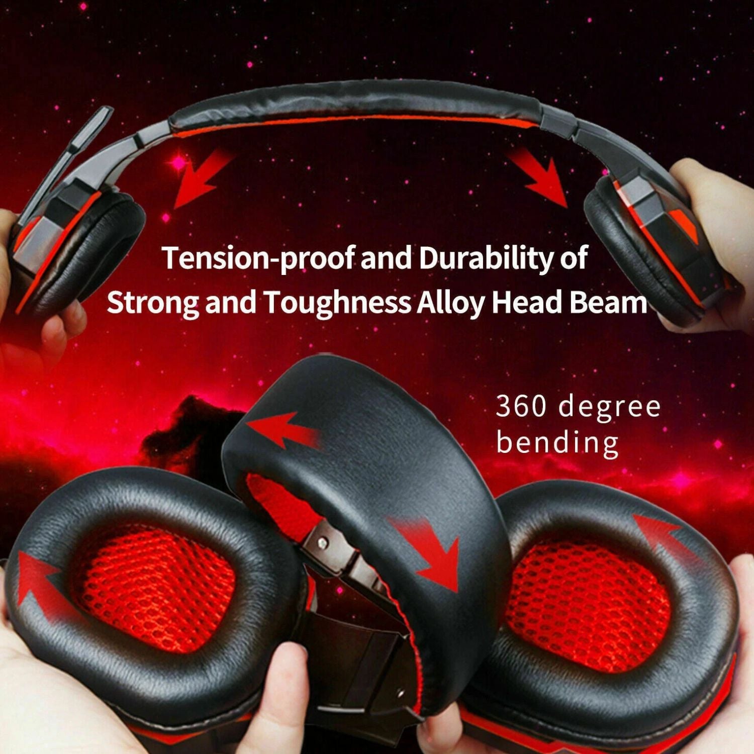 3.5mm Gaming Headset with Mic LED Stereo Bass Headphones for PC PS4 Xbox One