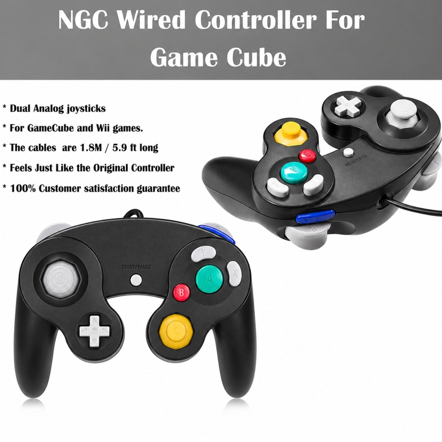 Pack of 2 Wired NGC Controller for Nintendo GameCube and Wii U