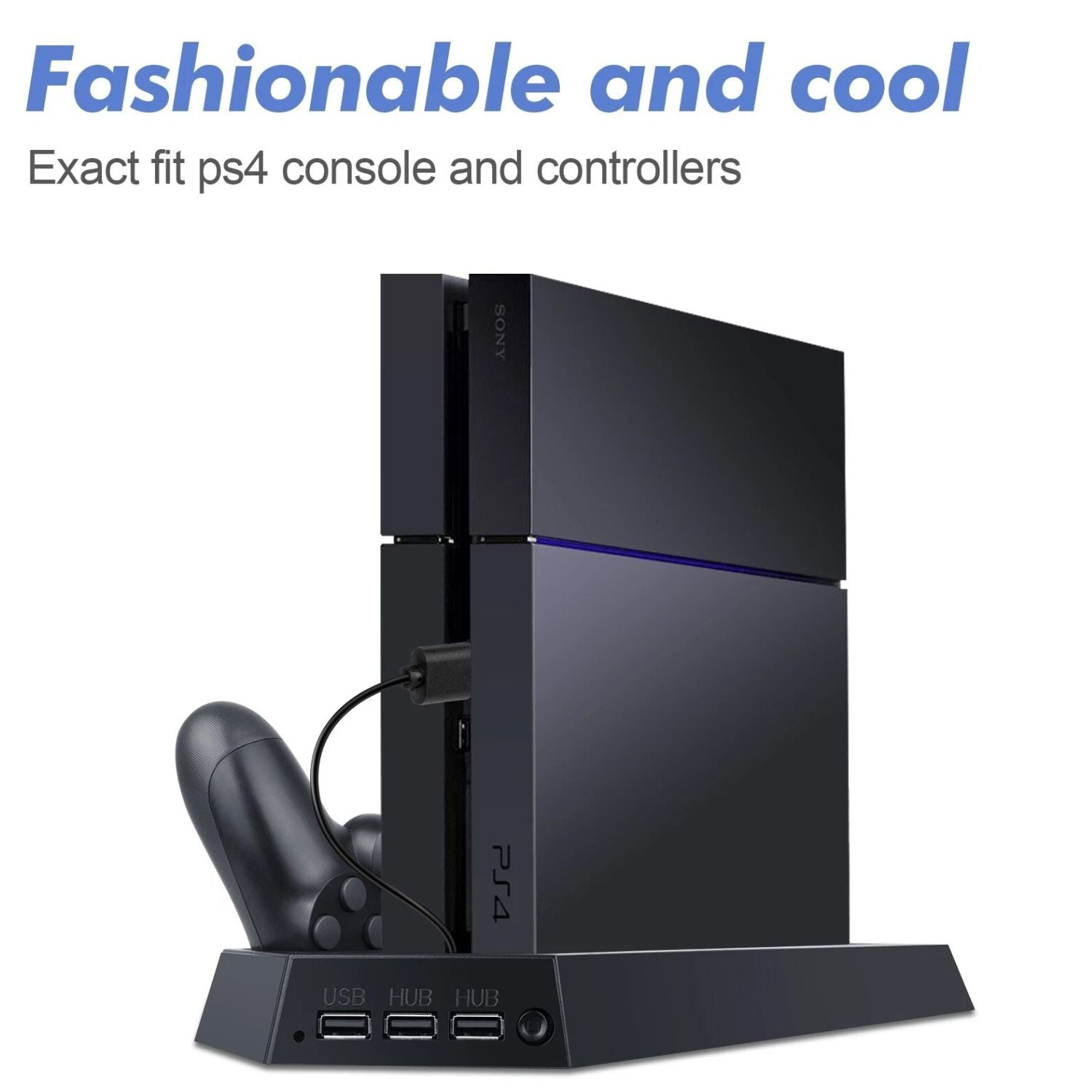 PS4 Cooling Station Vertical Stand with Dual Controller Charging Dock
