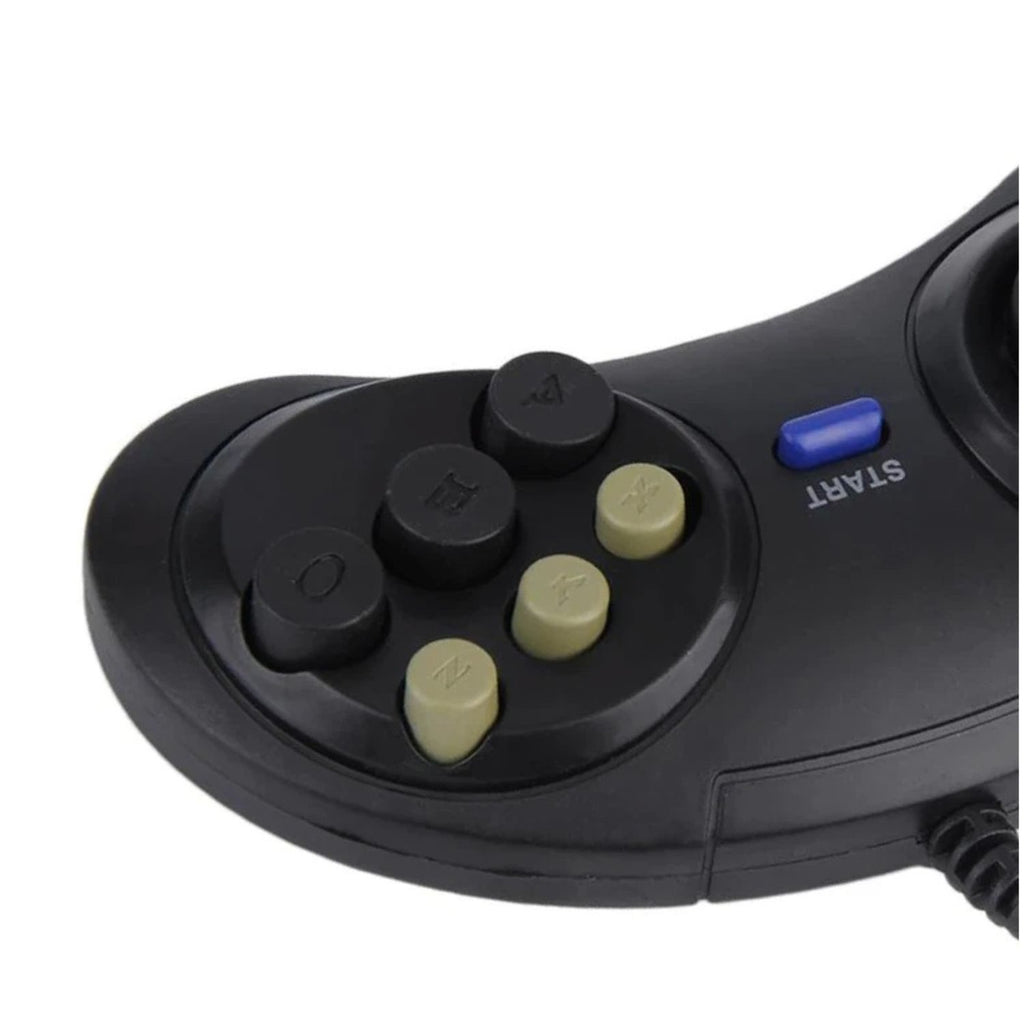 6 Button Controller for SEGA Genesis Classic Wired Gamepad Black Pack of 2