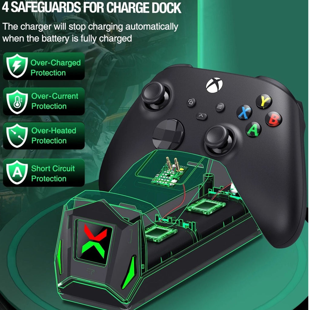 Fast Charging Station Dock with Rechargeable Battery for Xbox Series X S Controller