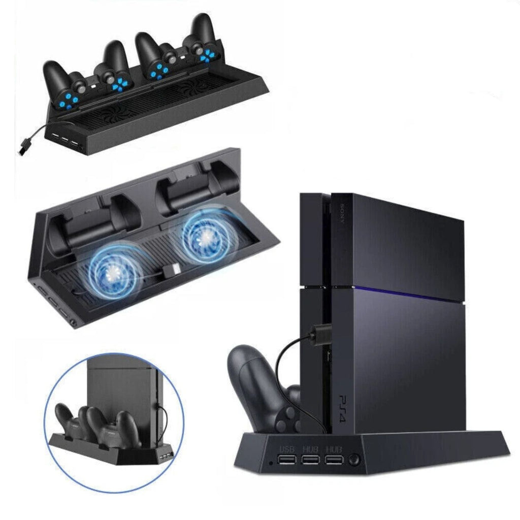 PS4 Cooling Station Vertical Stand with Dual Controller Charging Dock