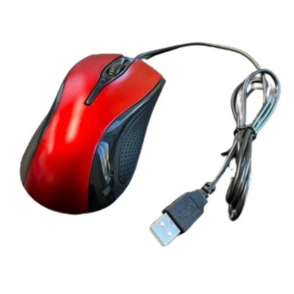 USB 2.0 Wired Optical Mouse with Scroll Wheel for PC Laptop Desktop Red