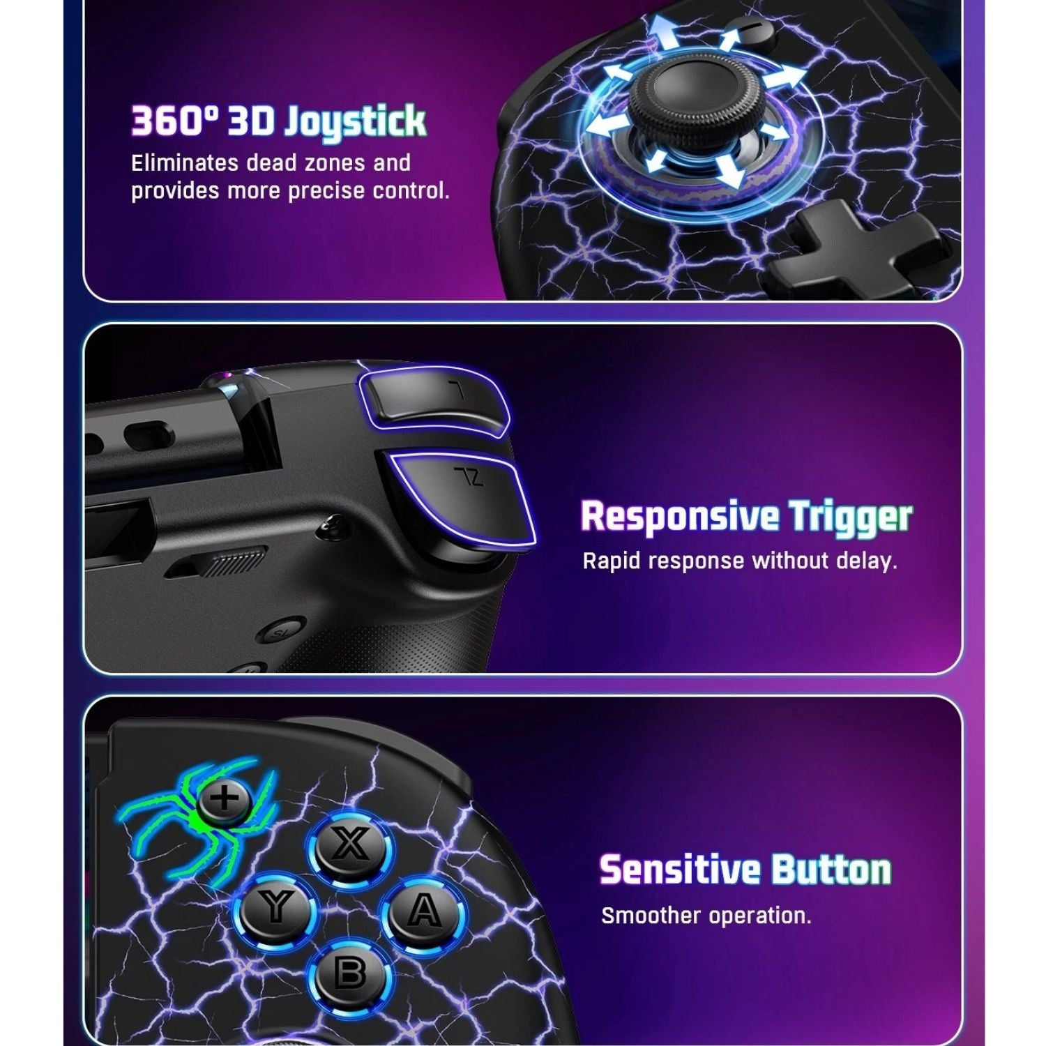 Wired Handheld Grip Controller for Nintendo Switch OLED Joy Con Gamepad