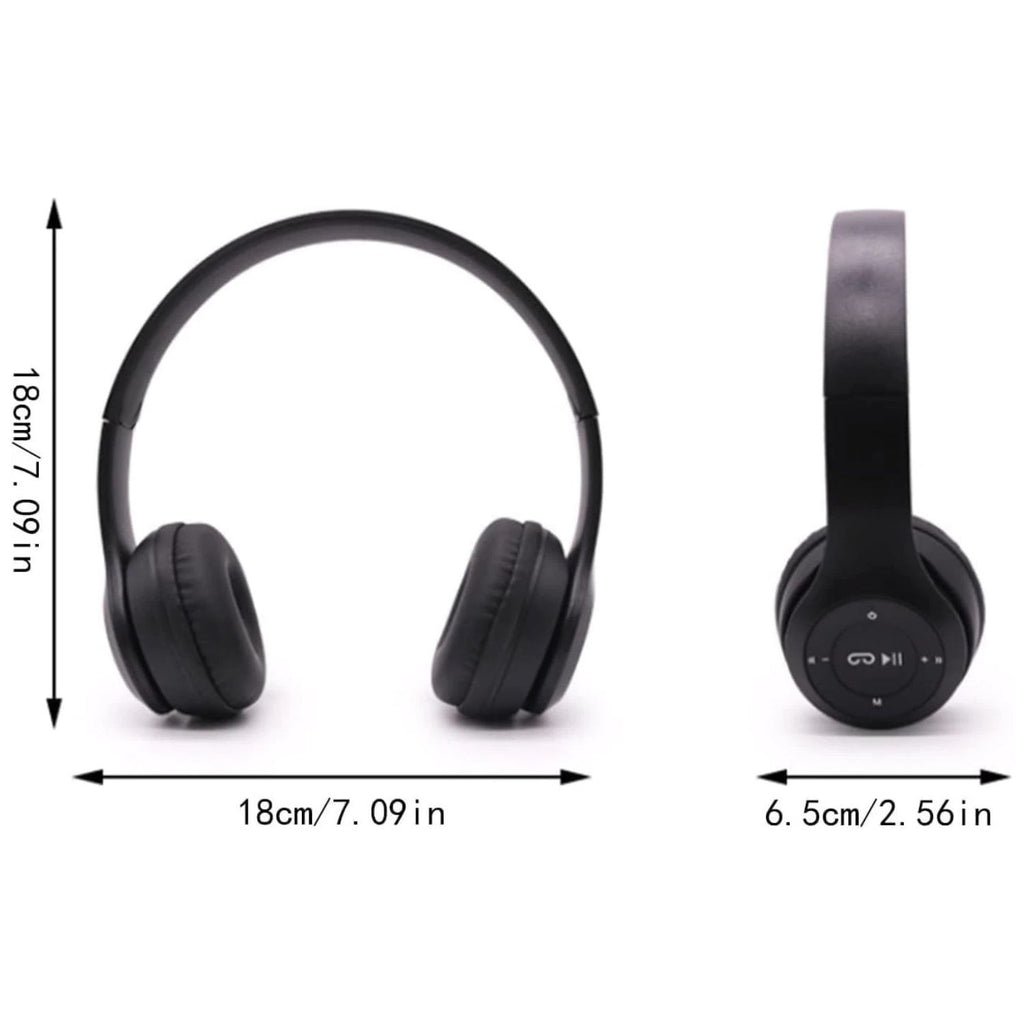 Wireless Bluetooth 5.0 Over-Ear Headphones with FM Radio and Mic