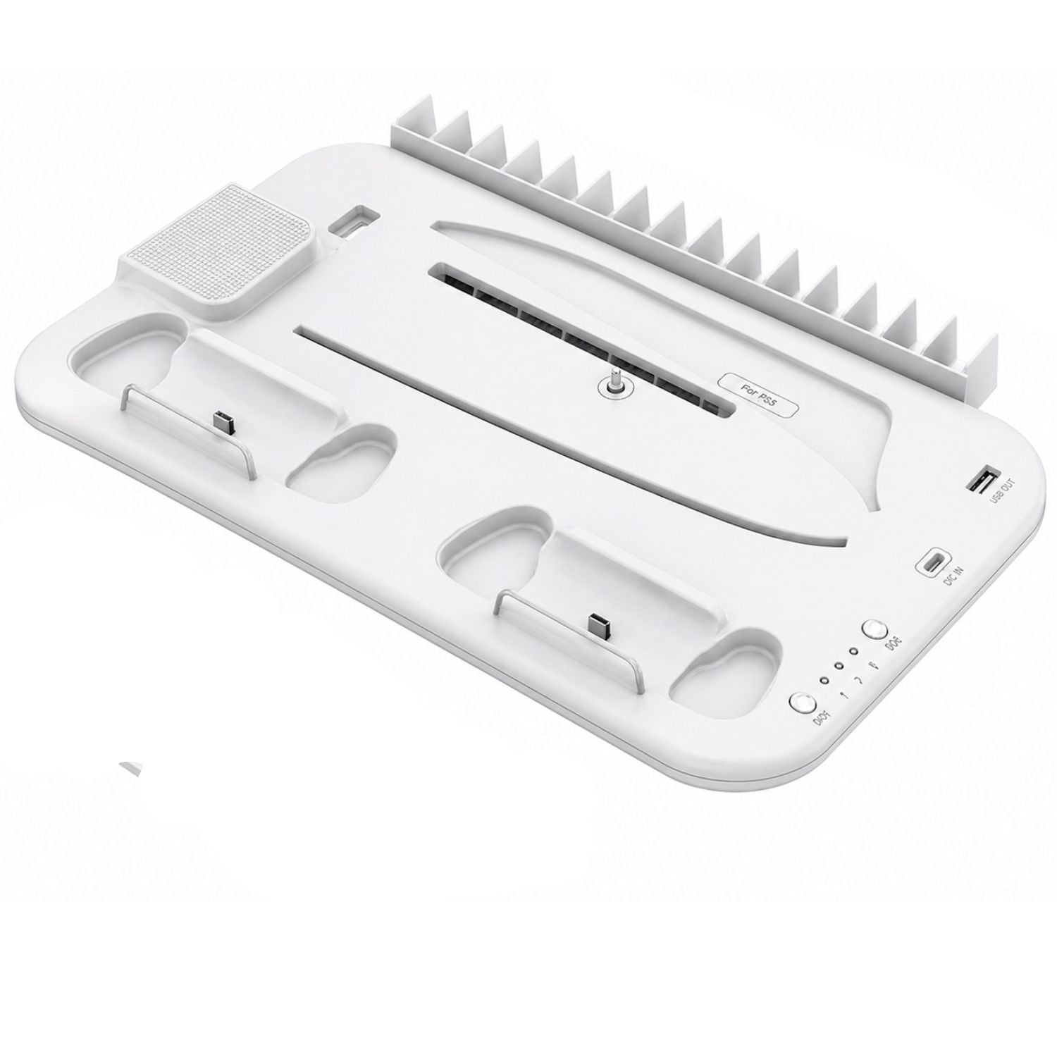 PS5 Controller Charger Stand with Cooling Fan for Disc Digital and Slim Editions