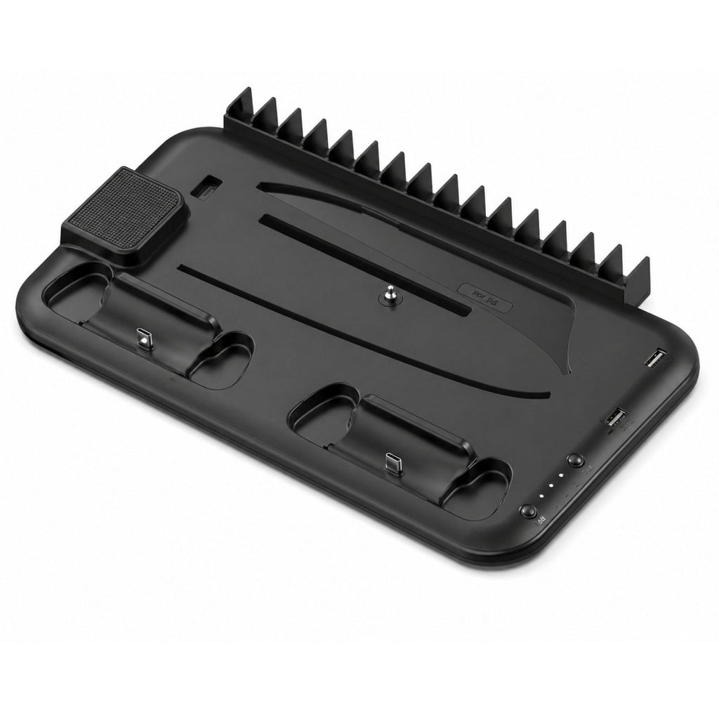 PS5 Slim Controller Charger Stand with Cooling Fan for Disc and Digital Editions