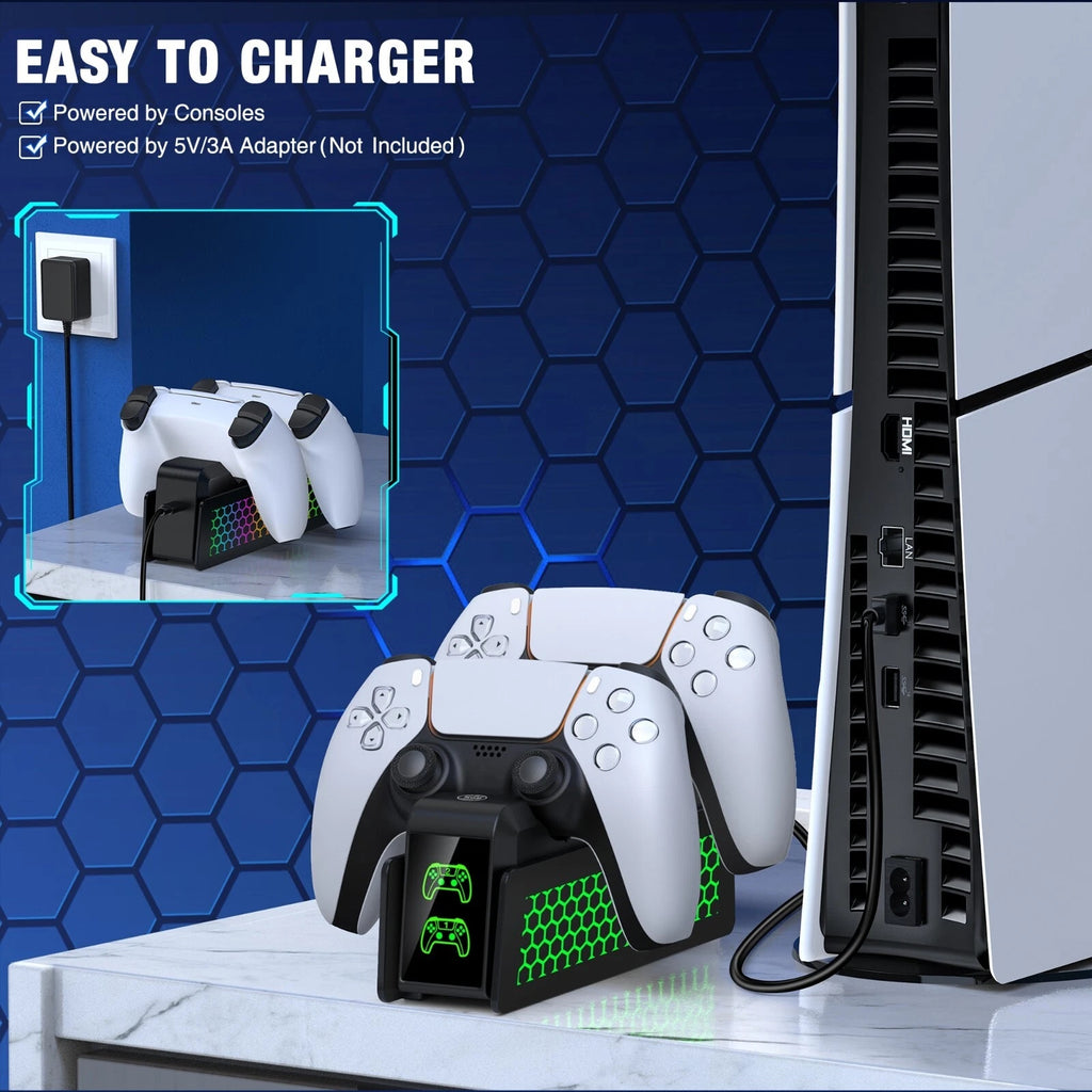 Wireless PS5 Controller Charging Station USB Charger Dock for DualSense PlayStation 5