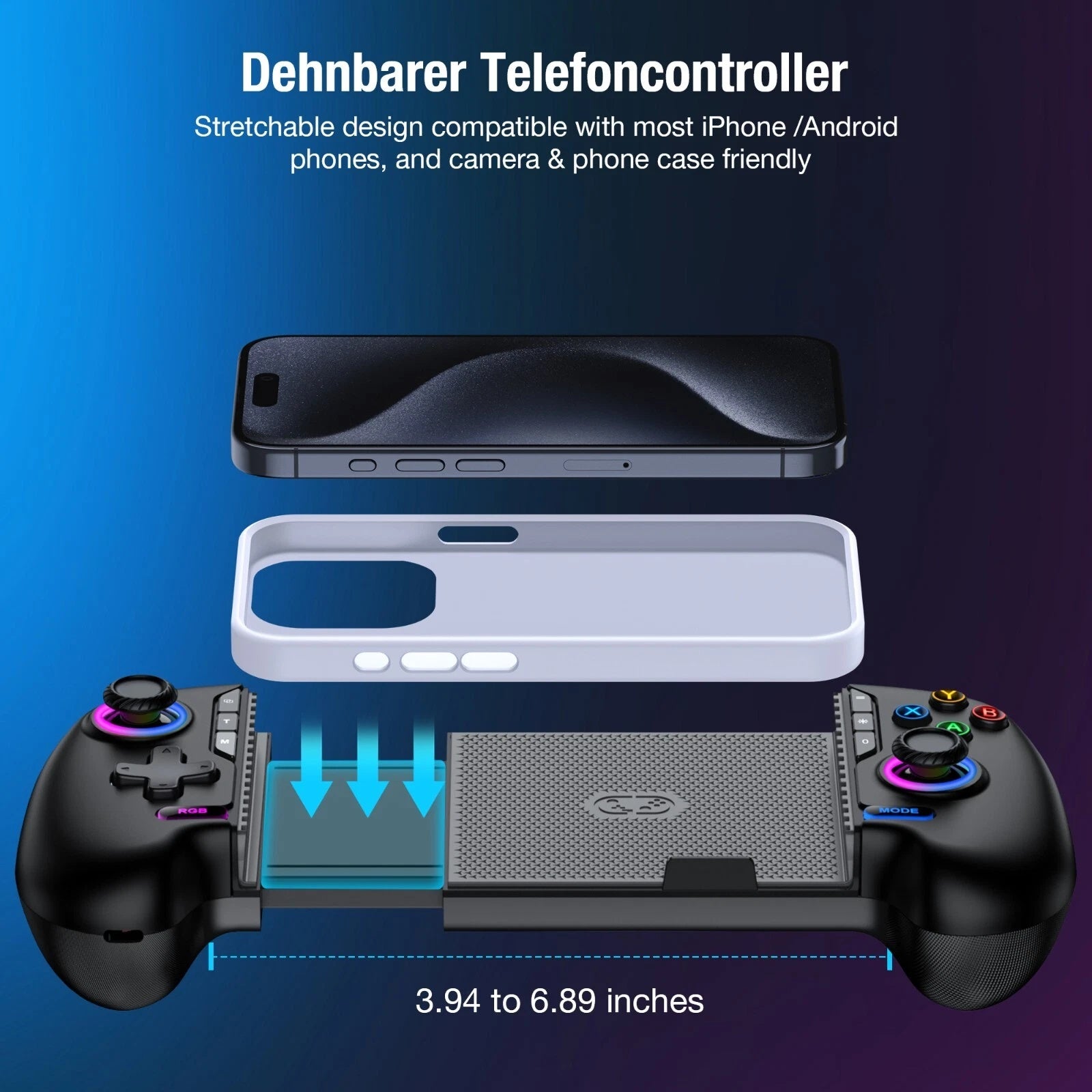 Wireless Mobile Gaming Controller for Android iPhone iOS Phone Gamepad