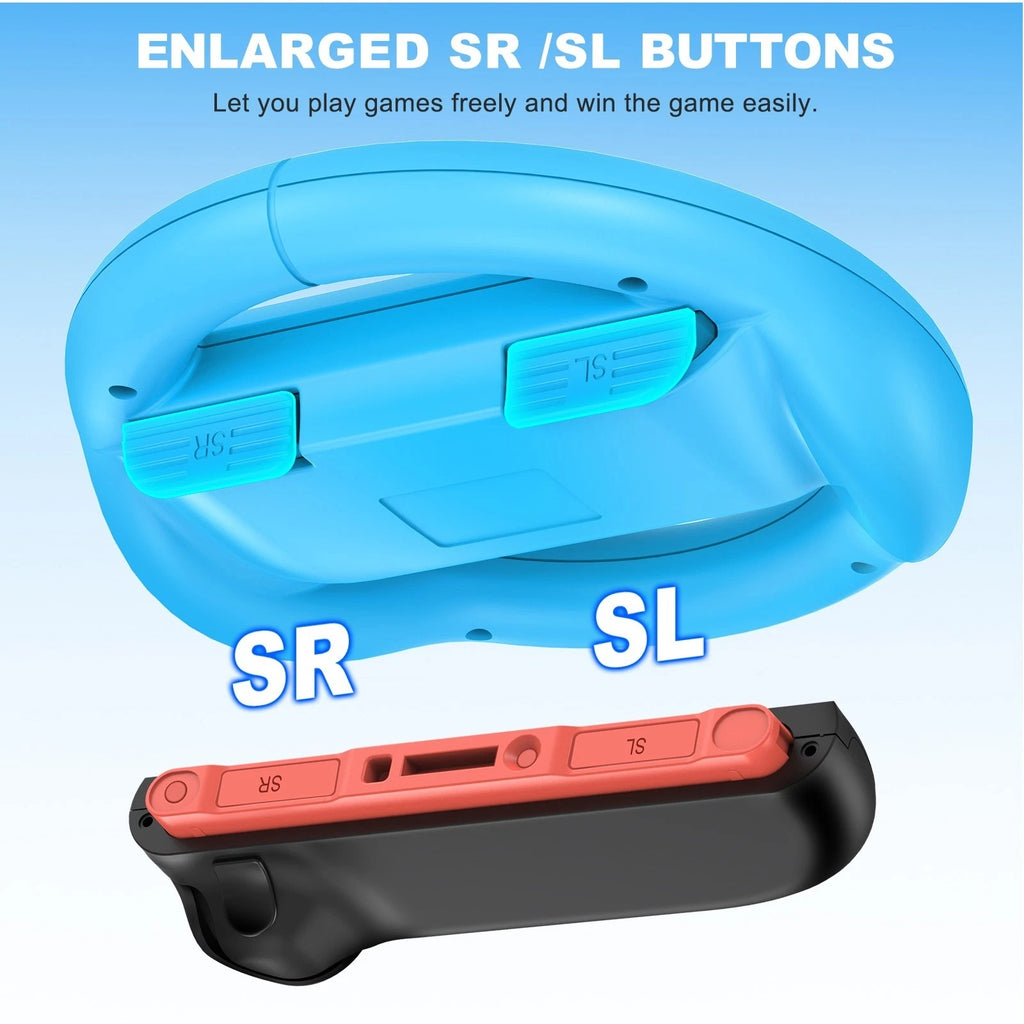 Pack of 2 Steering Wheel for Nintendo Switch Joy Con Racing Wheel Grip Controllers