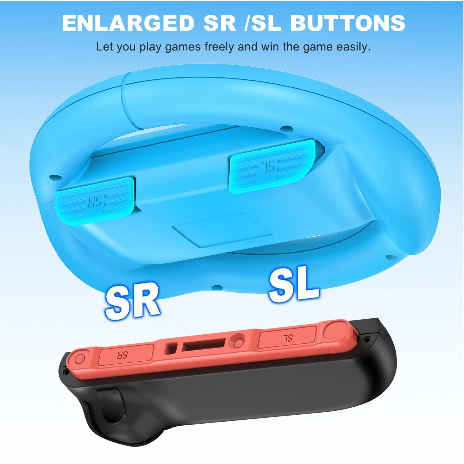 Pack of 2 Steering Wheel for Nintendo Switch Joy Con Racing Wheel Grip Controllers