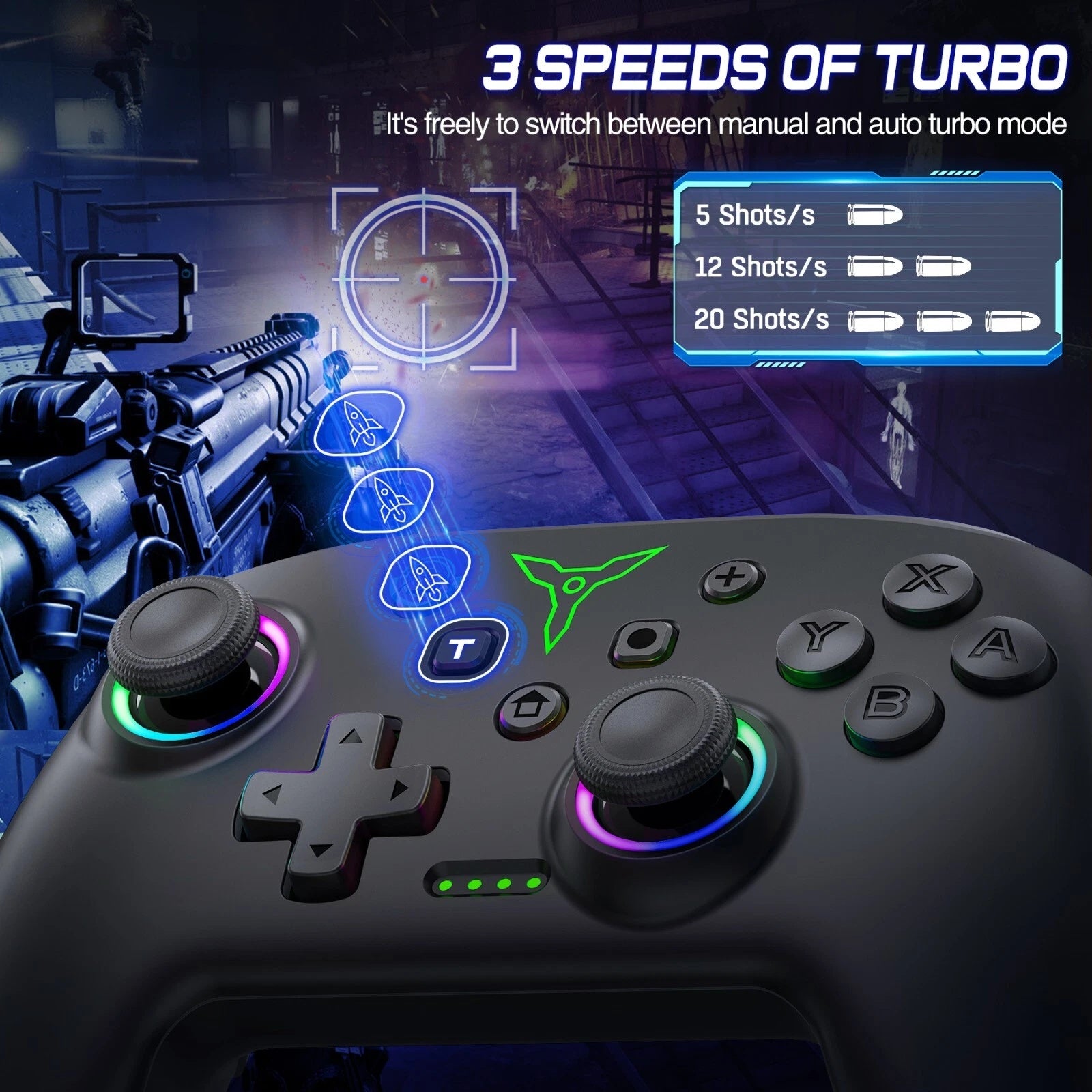 Pro Wireless Game Controller for Nintendo Switch OLED Bluetooth Gamepad