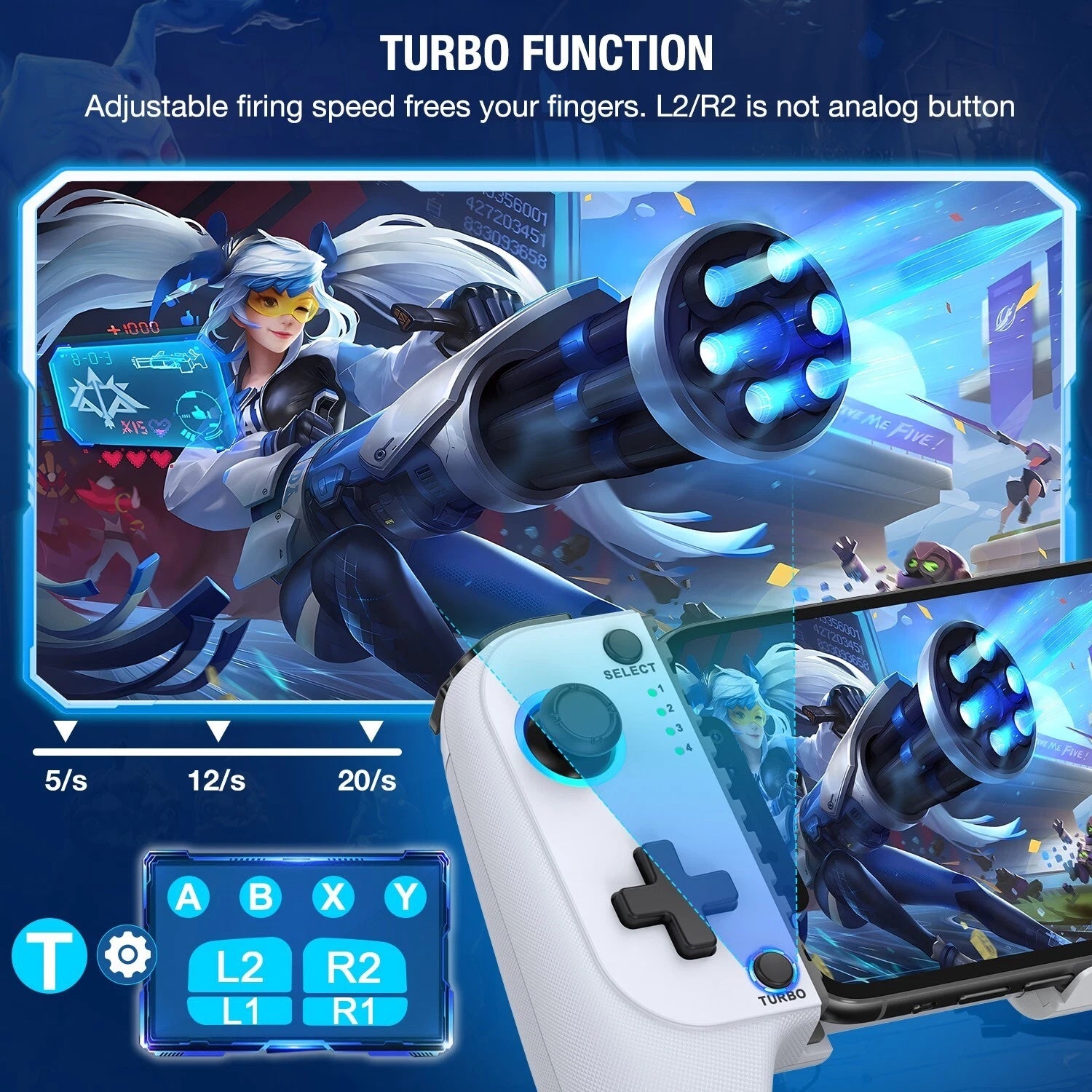 Mobile Gaming Controller for iPhone Android iOS Phone Controller with Case Support