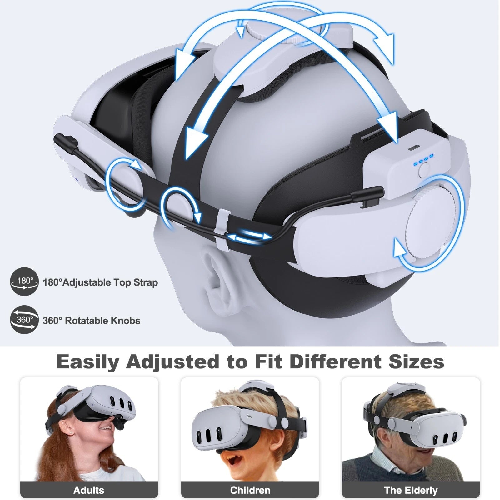 Elite Head Strap for Meta Quest 3 3S Quest 2 VR Headset Adjustable Comfort Strap