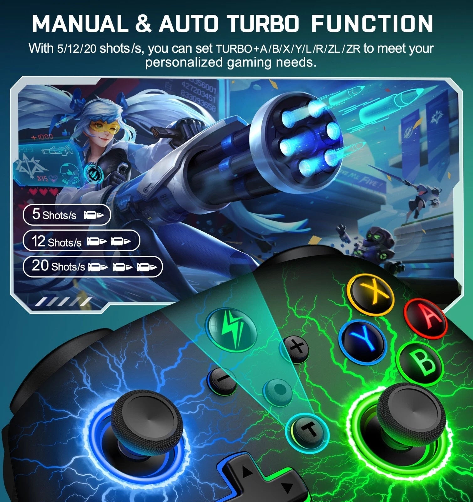 Wireless Switch Controller for Switch OLED Lite PC iOS Android Gamepad