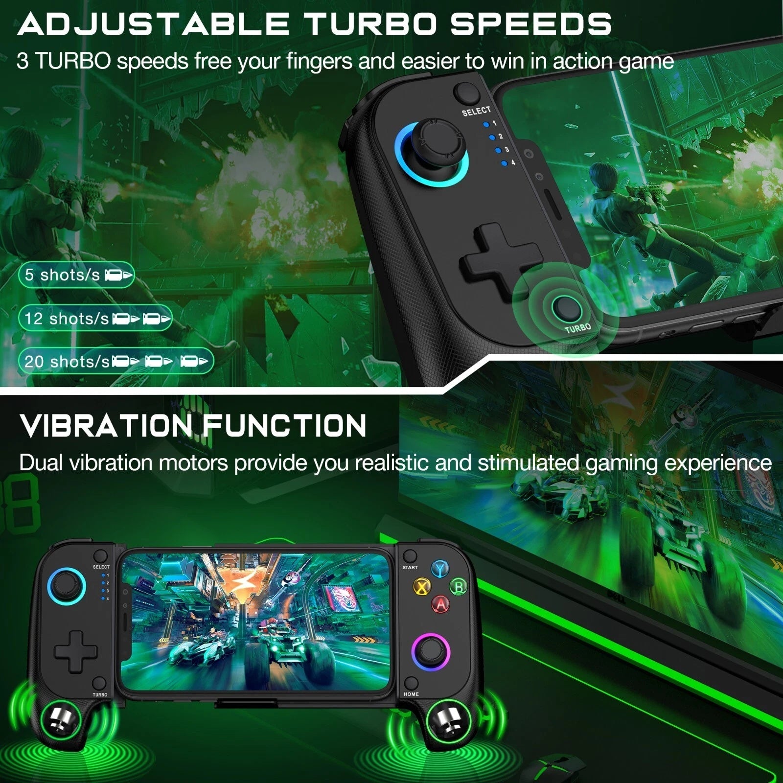 Wireless Mobile Gaming Controller for iPhone Android iOS Phone Gamepad