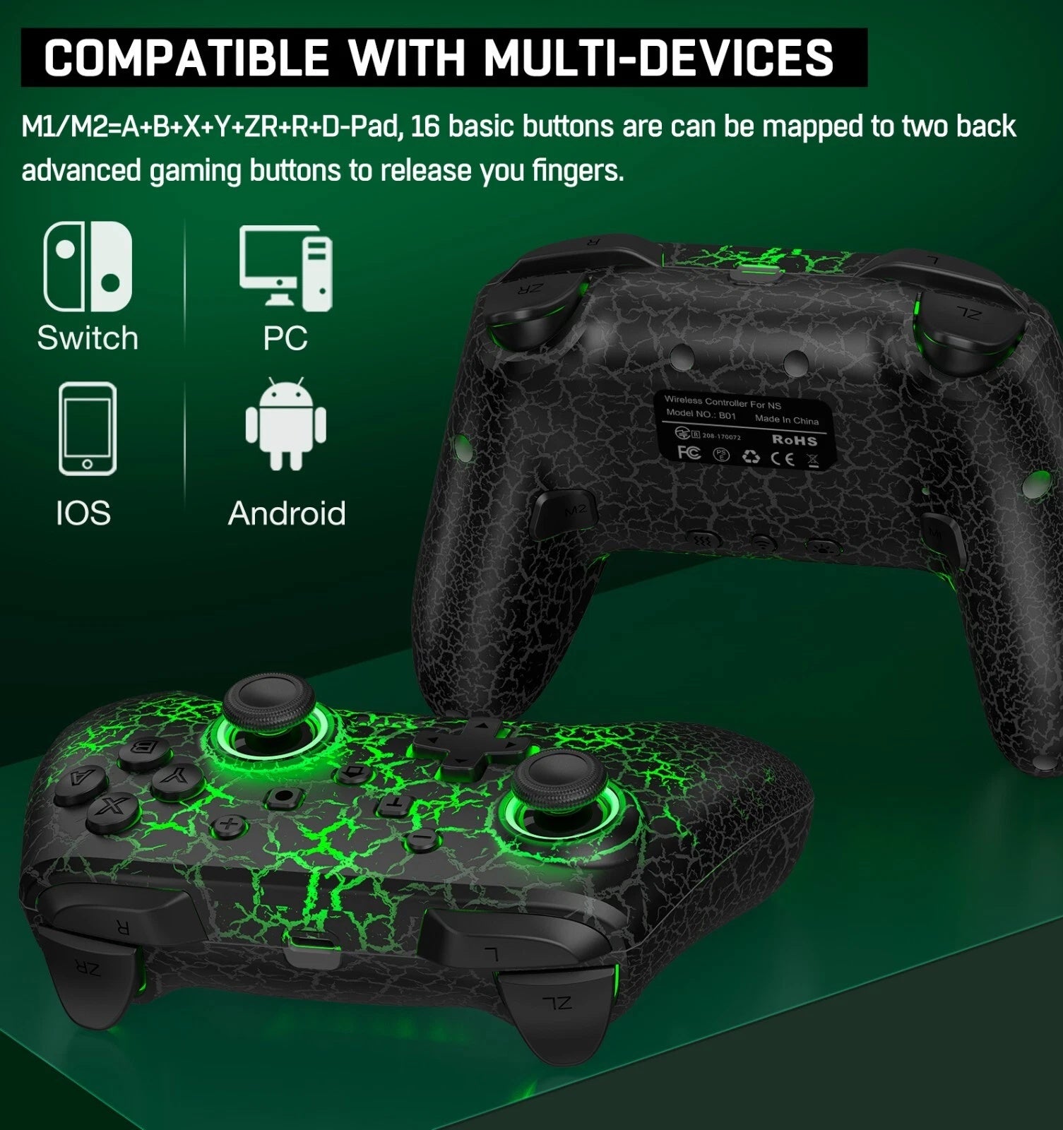 Wireless Pro Controller for Nintendo Switch PC iOS Gamepad Remote