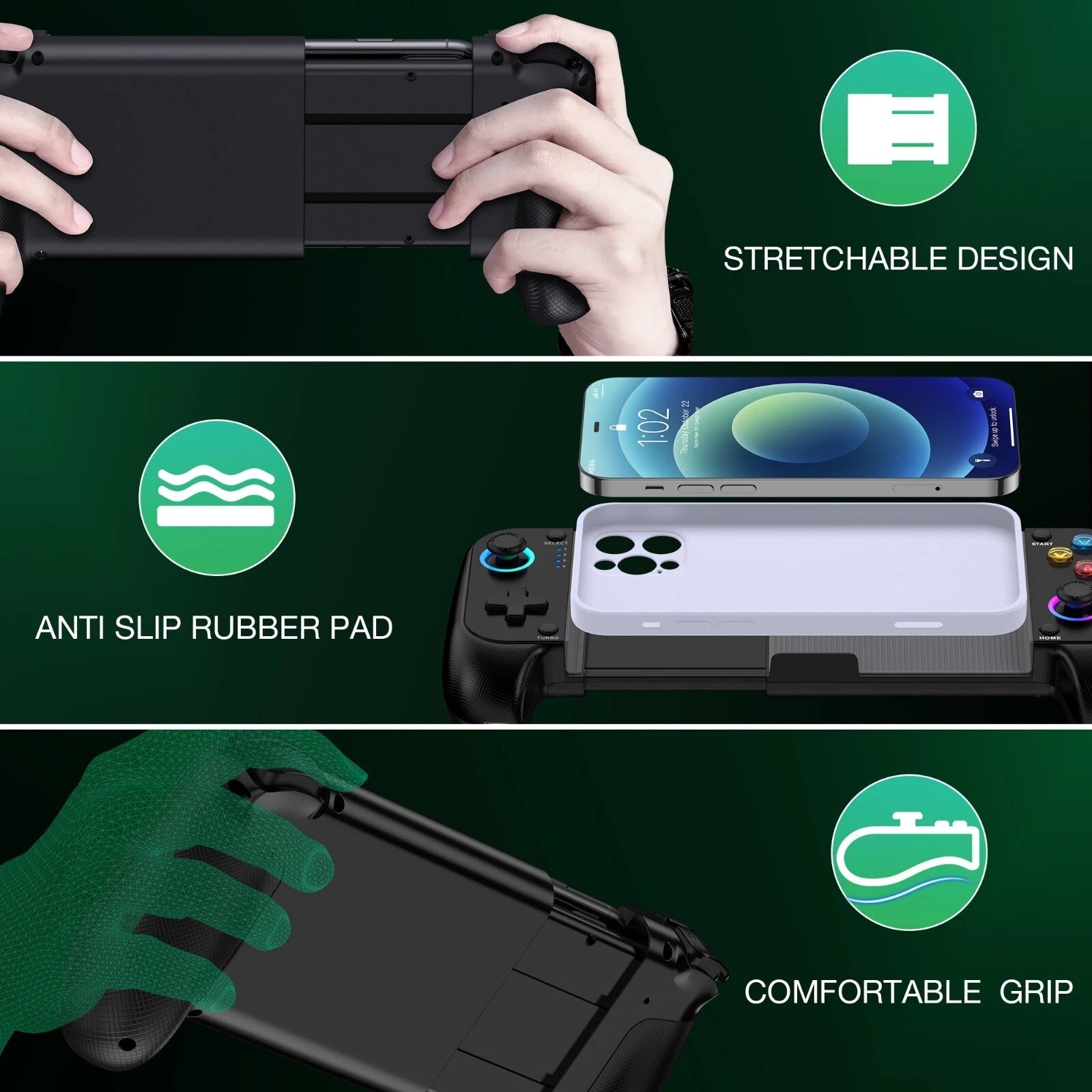 Wireless Mobile Gaming Controller for iPhone Android iOS Phone Gamepad